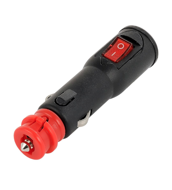 EURO / DIN plug with switch and fuse for 12/24V socket, max 15A