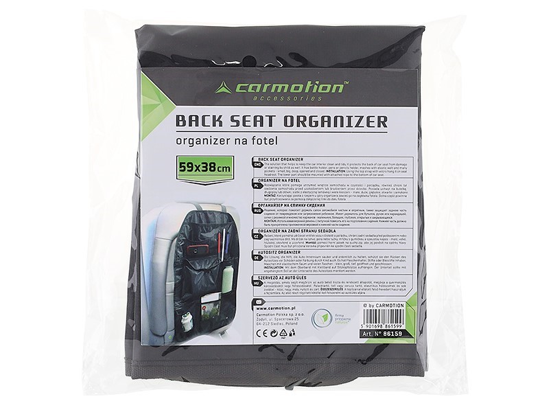 Back seat organizer, 59x38 cm, black