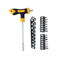 Tournevis T24, adaptateur, 13 embouts et 9 douilles inclus