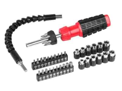 Tournevis avec rallonge flexible 30 cm, embouts et douilles, jeu de 40 él.