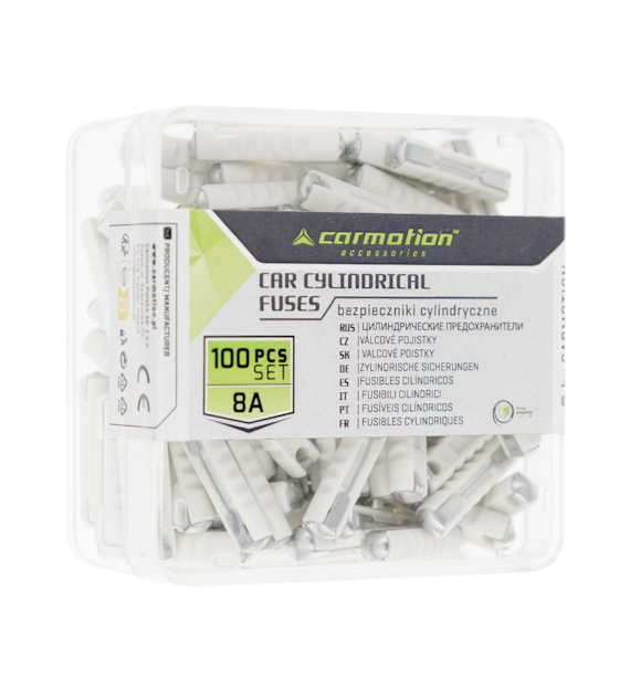 Fusibles cylindriques 8A, 100 pcs