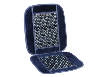 Bead mat trimmed with velor, navy blue