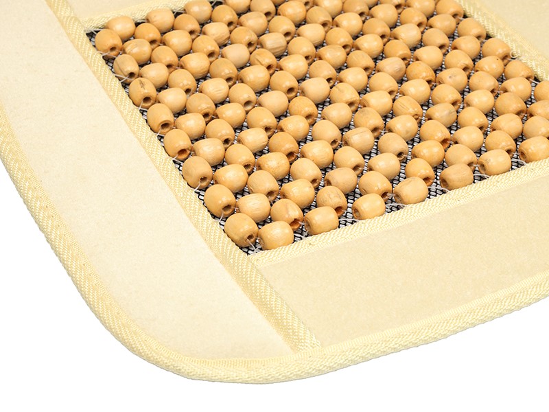 Bead mat trimmed with velor, beige