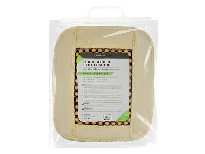 Bead mat trimmed with velor, beige