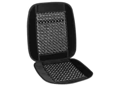 Bead mat trimmed with velor, black