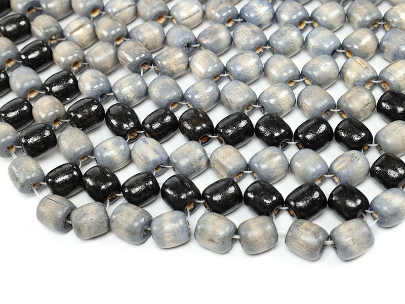Bead mat, wooden, gray and black