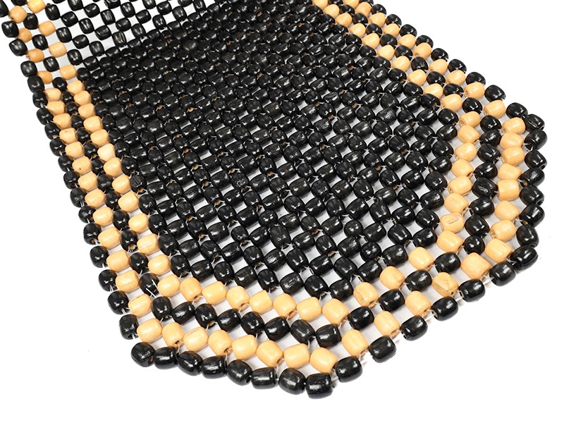 Bead mat, wooden, black and white