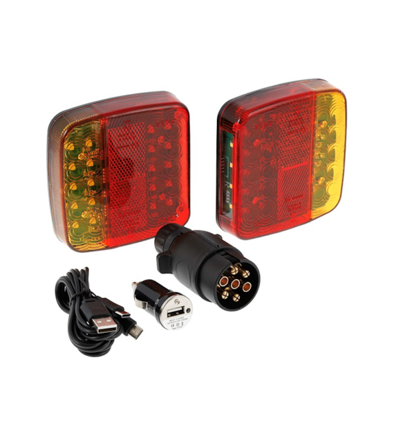 Feux de remorque sans fil, 26 LED 12/24V, 2 pcs