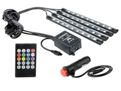 Car interior LED stripes, 9 LEDS, 12V, 4 pcs