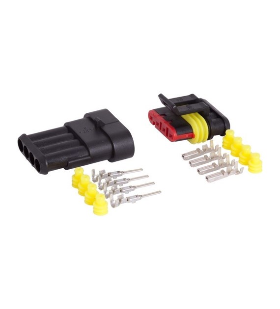 Vierfach hermetischer Steckverbinder, Stecker + Buchse