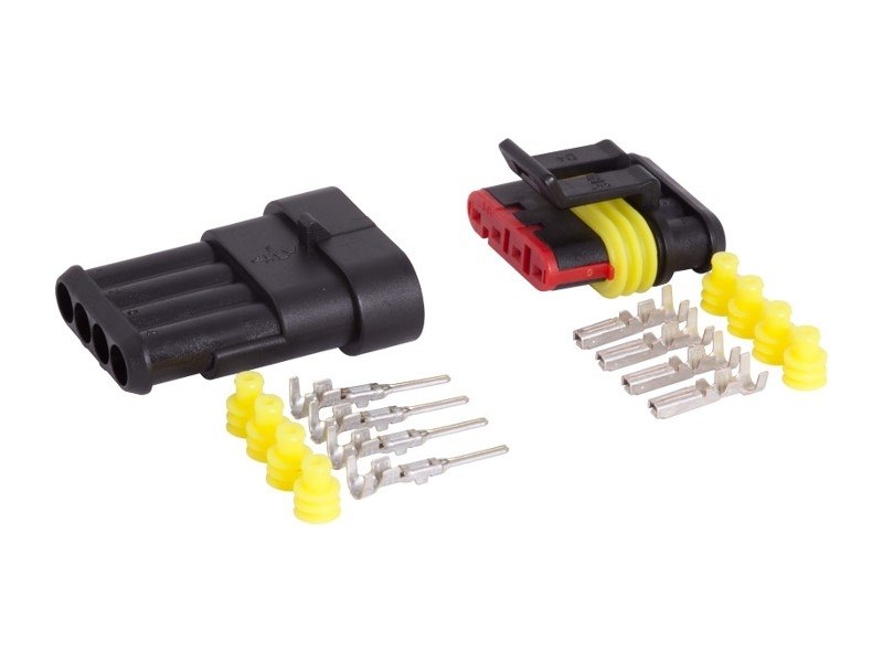 Vierfach hermetischer Steckverbinder, Stecker + Buchse