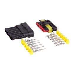 Hermetischer Sechsfachstecker, Stecker + Buchse