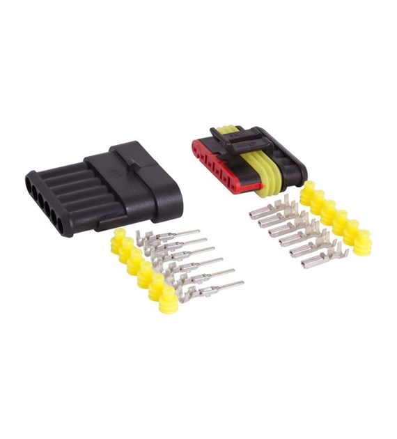 Connecteur hermétique 6 voies, fiche + prise