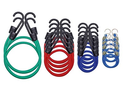 Flexible ropes with hooks, set of 14 pcs 