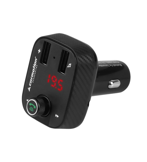 Transmetteur FM LED + Mains Libres + Voltmètre 8-30V + 2x Chargeur USB 3.4A