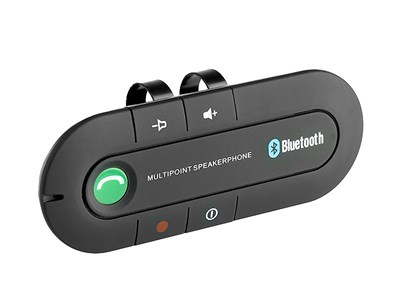 Bluetooth hands-free kit with sun visor clip