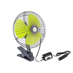 Rotating fan 12V/21W, diam. 20 cm, mounted with a clip or screws