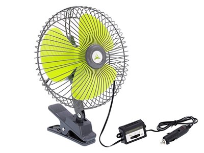 Rotating fan 12V / 21W, diam. 20 cm, mounted with a clip or screws