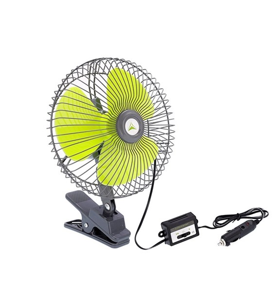Rotating fan 12V / 21W, diam. 20 cm, mounted with a clip or screws