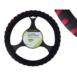 Pokrowiec na kierownicę piankowy 37-39cm  M , czarny/czerwony
