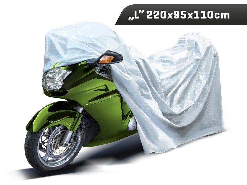 Motorcycle cover "L" 220x95x110 cm, 3-layer, reflectors