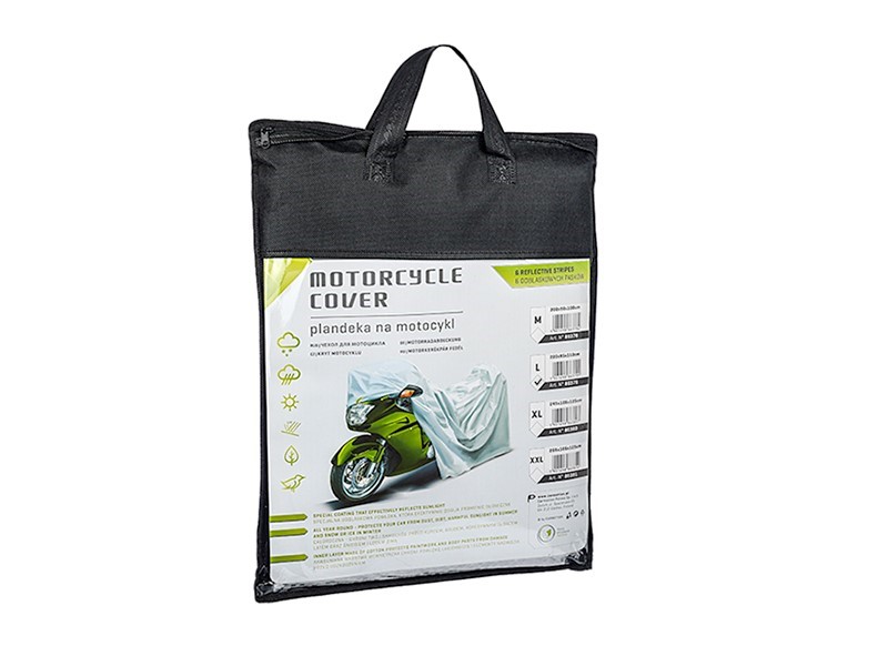 Motorcycle cover "L" 220x95x110 cm, 3-layer, reflectors