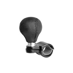 Leather steering wheel knob, black