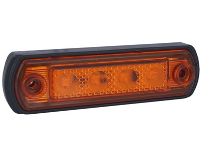 Outline marker lamp LED , 12/24V, with rubber base, for a tube, orange
