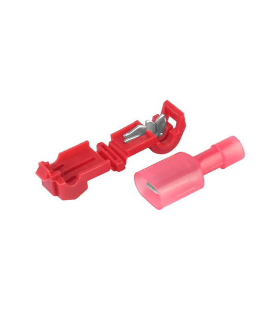 Raccords rapides type T, rouge 0,5-1,5 mm², 22-18 AWG, 15 A max, 5 pcs