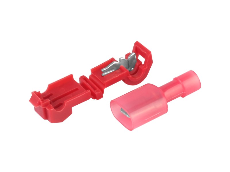 T-type quick couplers, red 0.5-1.5 mm², 22-18 AWG, 15A max, 5 pcs