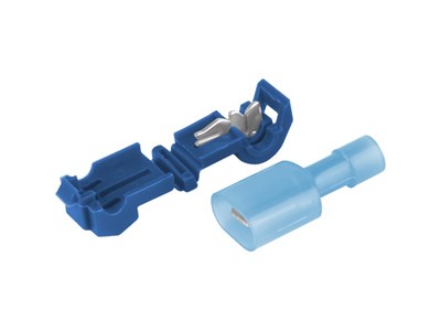 T-type quick couplers, blue, 2.5-4.0 mm², 16-14 AWG, 15A max, 5 pcs