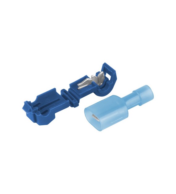 T-type quick couplers, blue, 2.5-4.0 mm², 16-14 AWG, 15A max, 5 pcs