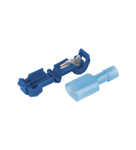Raccords rapides type T, bleus, 2,5-4,0 mm², 16-14 AWG, 15 A max, 5 pcs