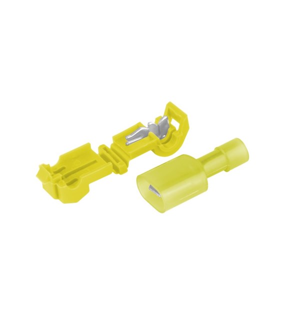 T-type quick couplers, yellow, 4.0-6.0mm kw, 12-10 AWG, 15A max, 5 pcs