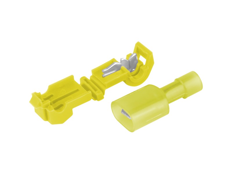 T-type quick couplers, yellow, 4.0-6.0 mm², 12-10 AWG, 15A max, 5 pcs