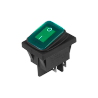 Interrupteur à bascule DC 12V / 24V, AC 125V-250V, vert