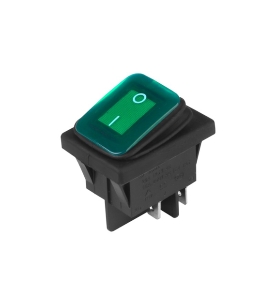 Interrupteur à bascule DC 12V / 24V, AC 125V-250V, vert