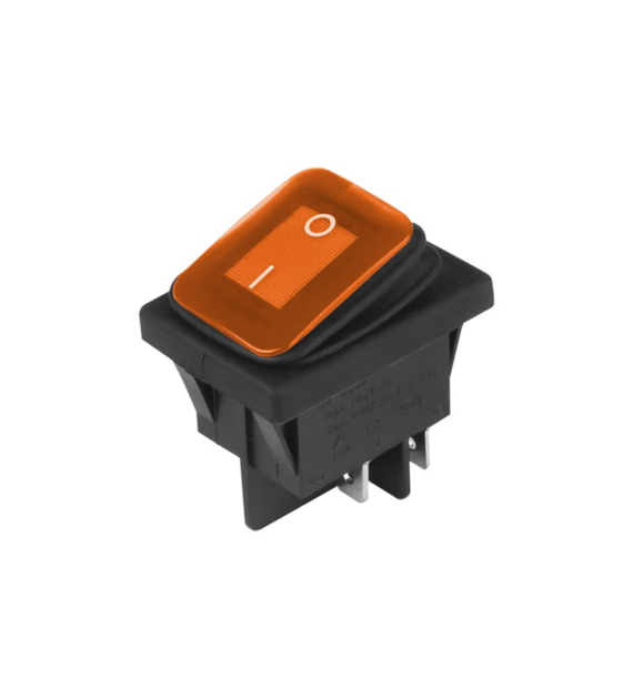 Interrupteur à bascule DC 12V / 24V, AC 125V-250V, jaune