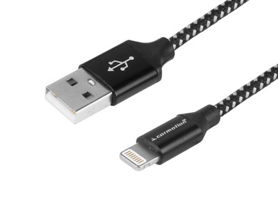 Charging & synchronisation cable, 300 cm, braided microfiber, USB> Lightning