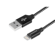 Câble de charge et de synchronisation, 300 cm, tressé en microfibre, USB > Lightning