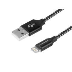 Kabel do ładowania i synchronizacji, 300 cm, w oplocie z mikrofibry, USB > Lightning