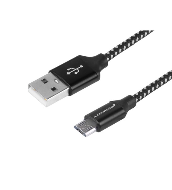 Charging & synchronisation cable, 300 cm, braided microfiber, USB> micro USB