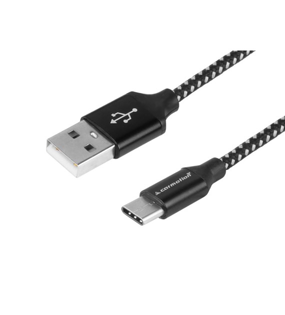 Kabel do ładowania i synchronizacji, 300 cm, w oplocie z mikrofibry, USB > USB-C