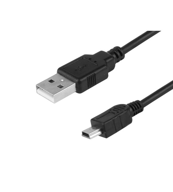Charging & synchronisation cable, 120 cm, plastic, USB> mini USB (straight)