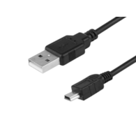 Câble de charge et de synchronisation, 120 cm, plastique, USB > mini USB (droit)