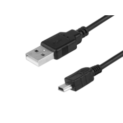 Kabel do ładowania i synchronizacji, 120 cm, tworzywo, USB > mini USB (prosta)