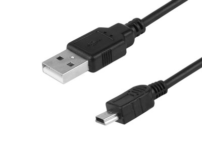 Câble de charge et de synchronisation, 120 cm, plastique, USB > mini USB (droit)