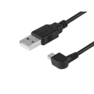 Câble de charge et de synchronisation, 120 cm, en plastique, USB > mini USB (coudé, droit)
