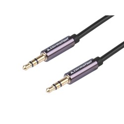 Kabel audio 300 cm, w oplocie z tworzywa TPE, jack > jack (AUX 3.5mm)