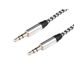 Kabel audio 300 cm, w oplocie z mikrofibry, jack > jack (AUX 3.5mm)